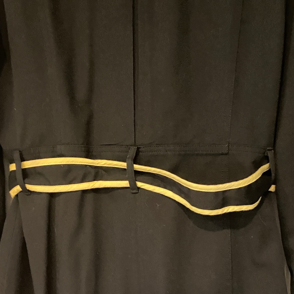 Max Studio Black Trench Coat with Yellow Accents - Picture 8 of 10